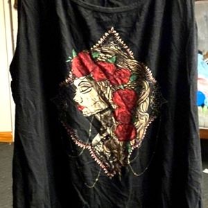 Black tank top with skull design